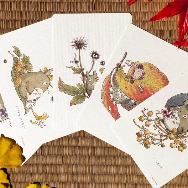 Original Ghibli Studio Totoro 5x Postcards Pack • Vintage style Message card/Writing letter • My Neighbor Totoro Fund Japanese Stationery