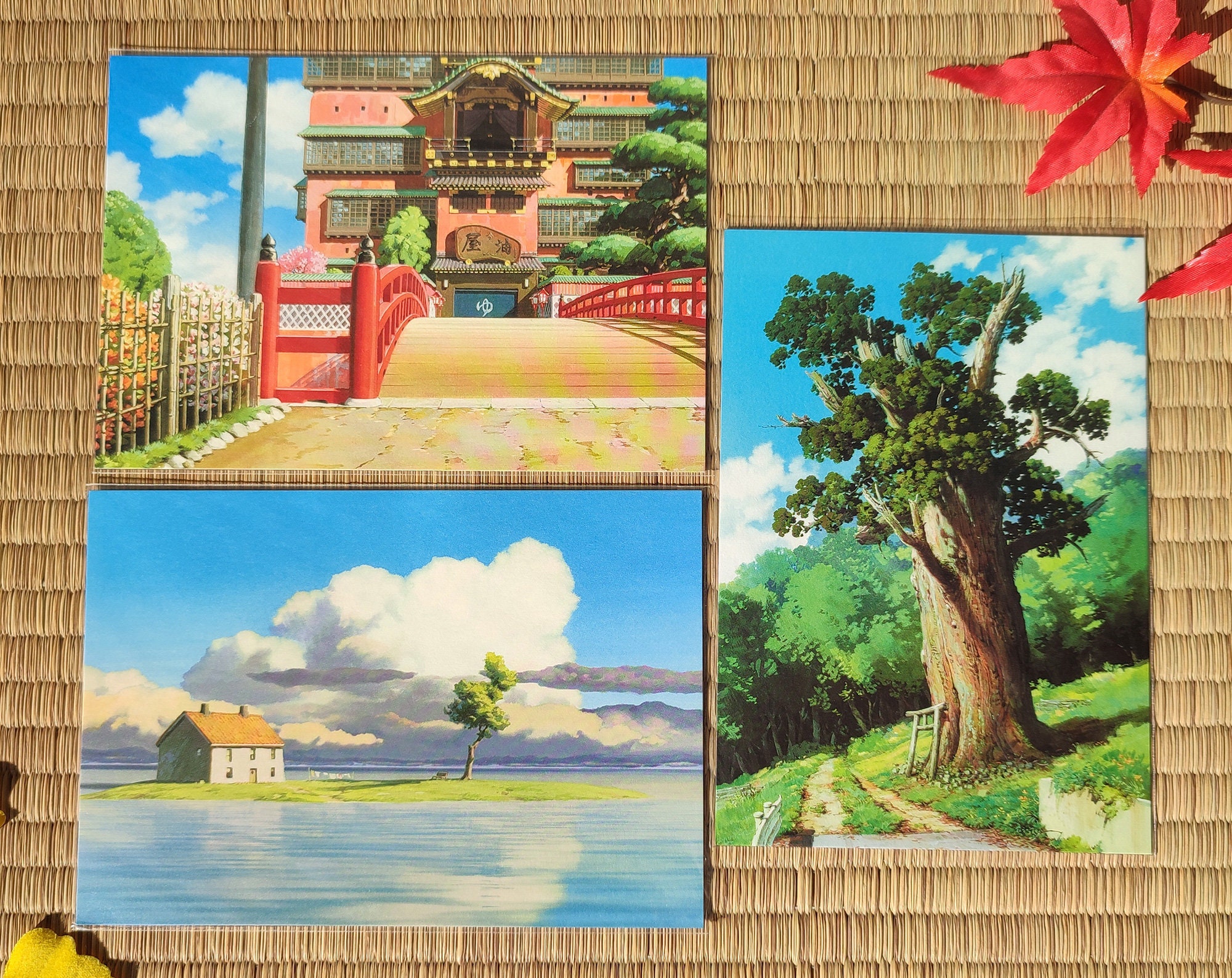 Vintage Original Ghibli Museum Postcard Spirited Away Background