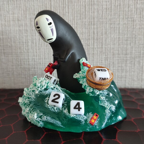 Vintage* Original Ghibli Spirited Away Ewiger Würfelkalender • Figur/Figur/Statue/Replik/Heimdekoration/Innen-Diorama • Geschenk ohne Gesicht