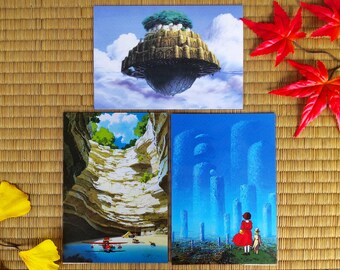 Original Ghibli Museum Art Postcard • Laputa Castle in the Sky, Porco Rosso, Whisper of the Heart Message card/Writing letter Gift