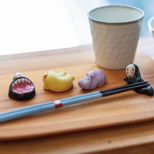 Original Ghibli Ceramic Chopsticks Rest Set of 4 Spirited Away Figure/Figurine/Interior Home Decor No Face/Bo Mouse Studio Ghibli Gift image 7