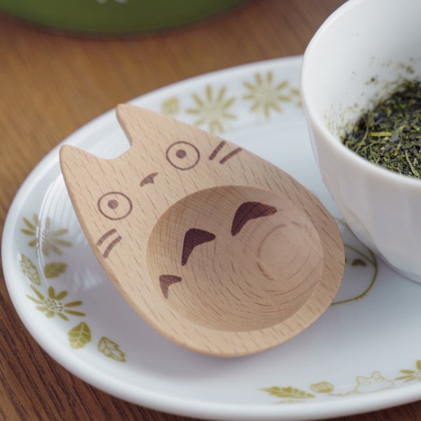 Original Ghibli Totoro Tee-/Kaffee-/Gewürzlöffel aus Holz • Mein Nachbar Totoro Grüntee-Zubehör • Japanisches Geschirr • Studio Ghibli-Geschenk