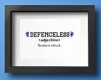 Defenceless [Devil's Dictionary] - Cross Stitch Pattern (Digital Format PDF)