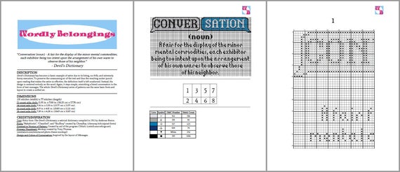 Conversation [devil's Dictionary] Cross Stitch Pattern (digital