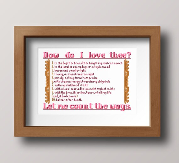 How Do I Love Thee Cross Stitch Pattern Digital Format Pdf Etsy How Do I Love Thee Cross Stitch Pattern Digital Format Pdf Etsy