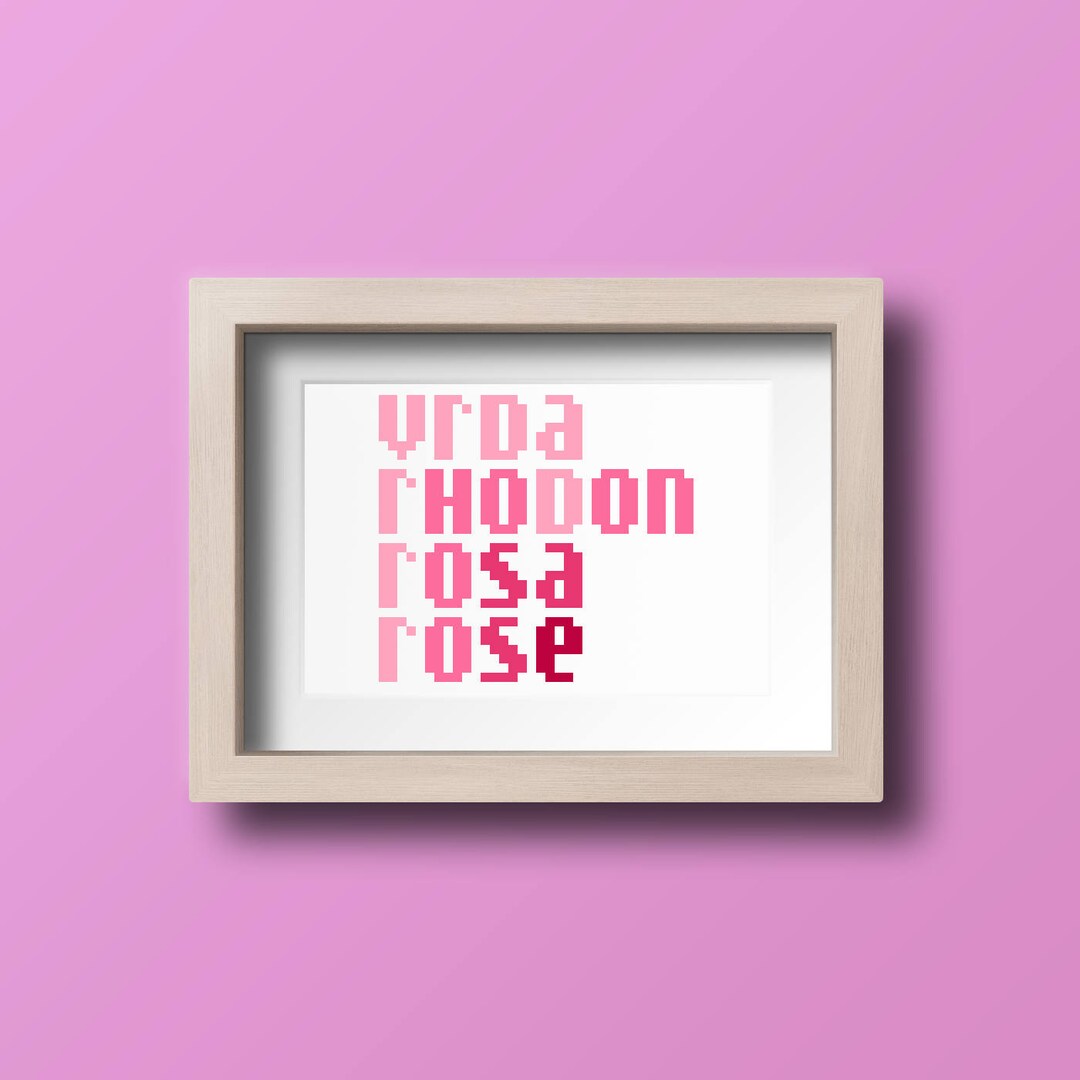 Rose etymologies Cross Stitch Pattern digital Format PDF Etsy