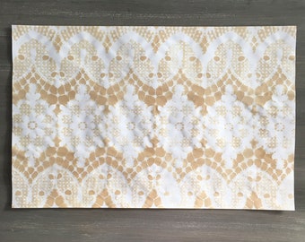Horizontal Guipure Lace Pattern Paper Coffee Dyed 11 x 8 12