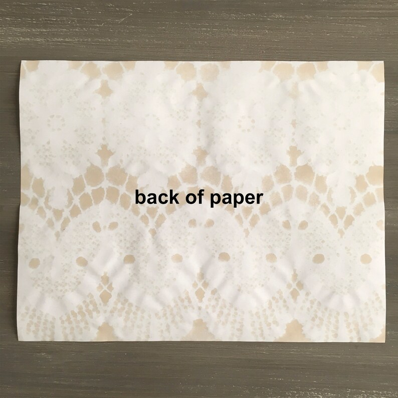 Horizontal Guipure Lace Pattern Paper Coffee Dyed 11 x 8 12