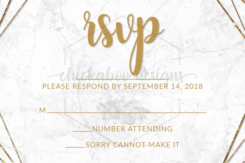 Golden Geometric Marble Wedding Set Digital Download Printable DIGITAL DOWNLOAD
