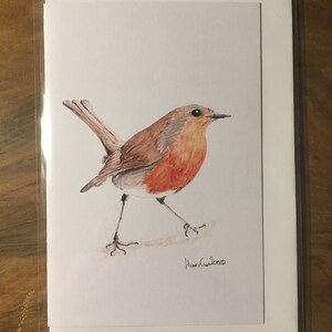 Cartão de felicitações reciclado com ilustração de Robin