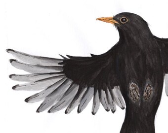 Cartão de felicitações reciclado Blackbird