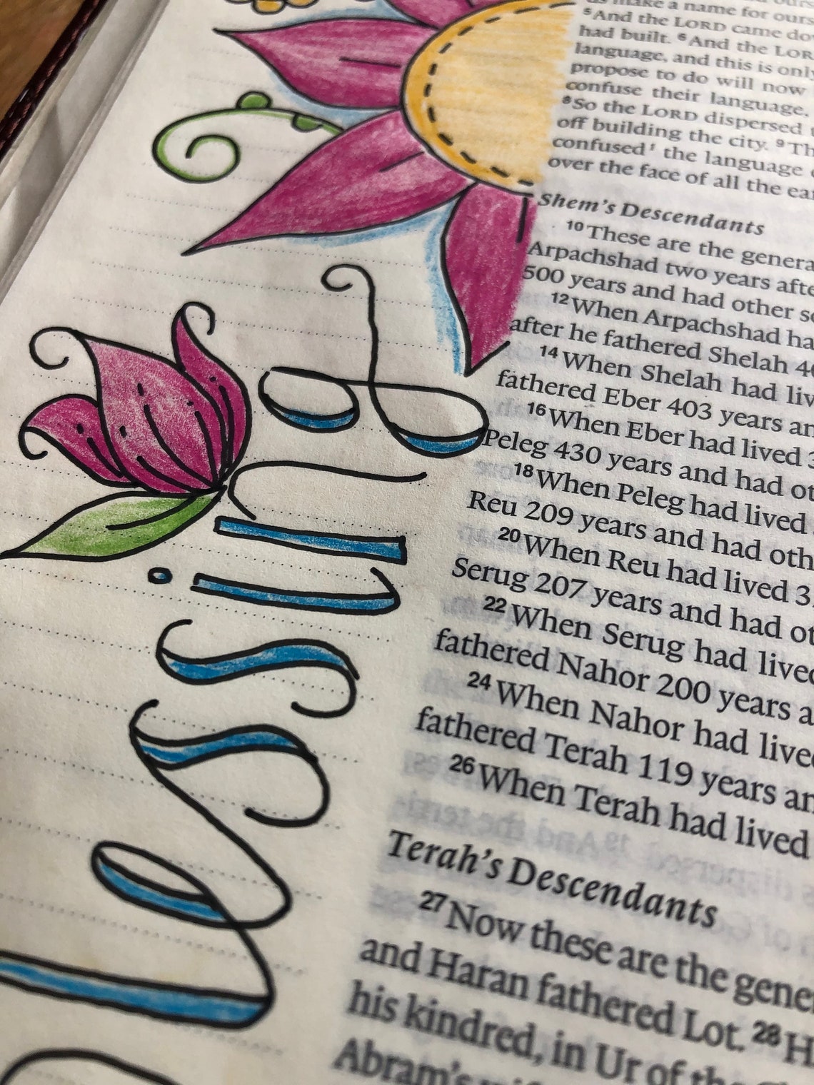 Bible Journaling Printable Template Set of 5 Designs template - Etsy