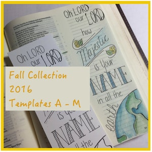 COLLECTION - Bible Journaling Printable Template FALL 2016 COLLECTION - 13 Pages