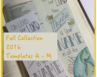 COLLECTION - Bible Journaling Printable Template FALL 2016 COLLECTION - 13 Pages