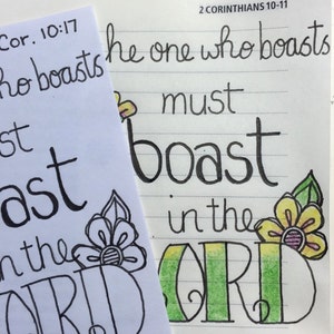 Template K: Bible Journaling Printable Template Set of 6 Designs - Psalms and 2 Corinthians