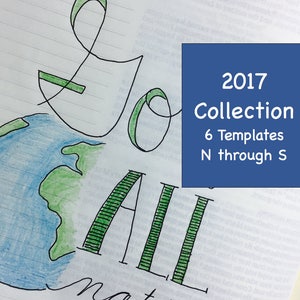 COLLECTION - Bible Journaling Printable Template 2017 COLLECTION - 6 Pages