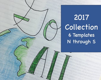 COLLECTION - Bible Journaling Printable Template 2017 COLLECTION - 6 Pages