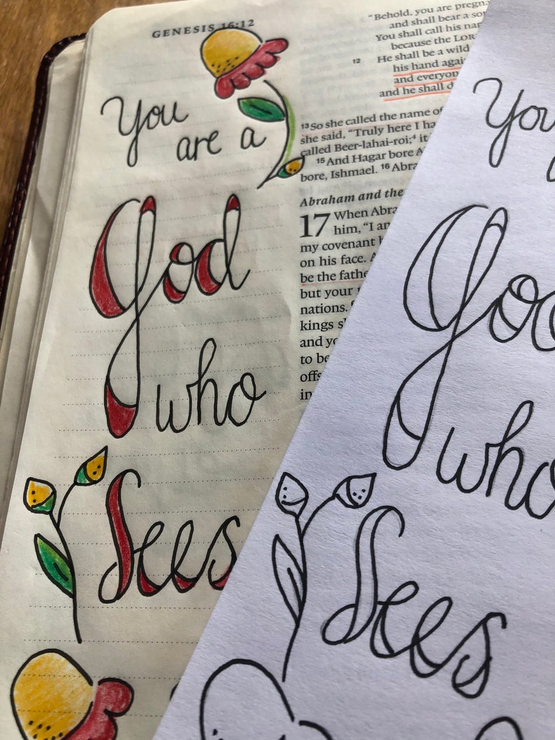 Bible Journaling Printable Template Set of 5 Designs template - Etsy
