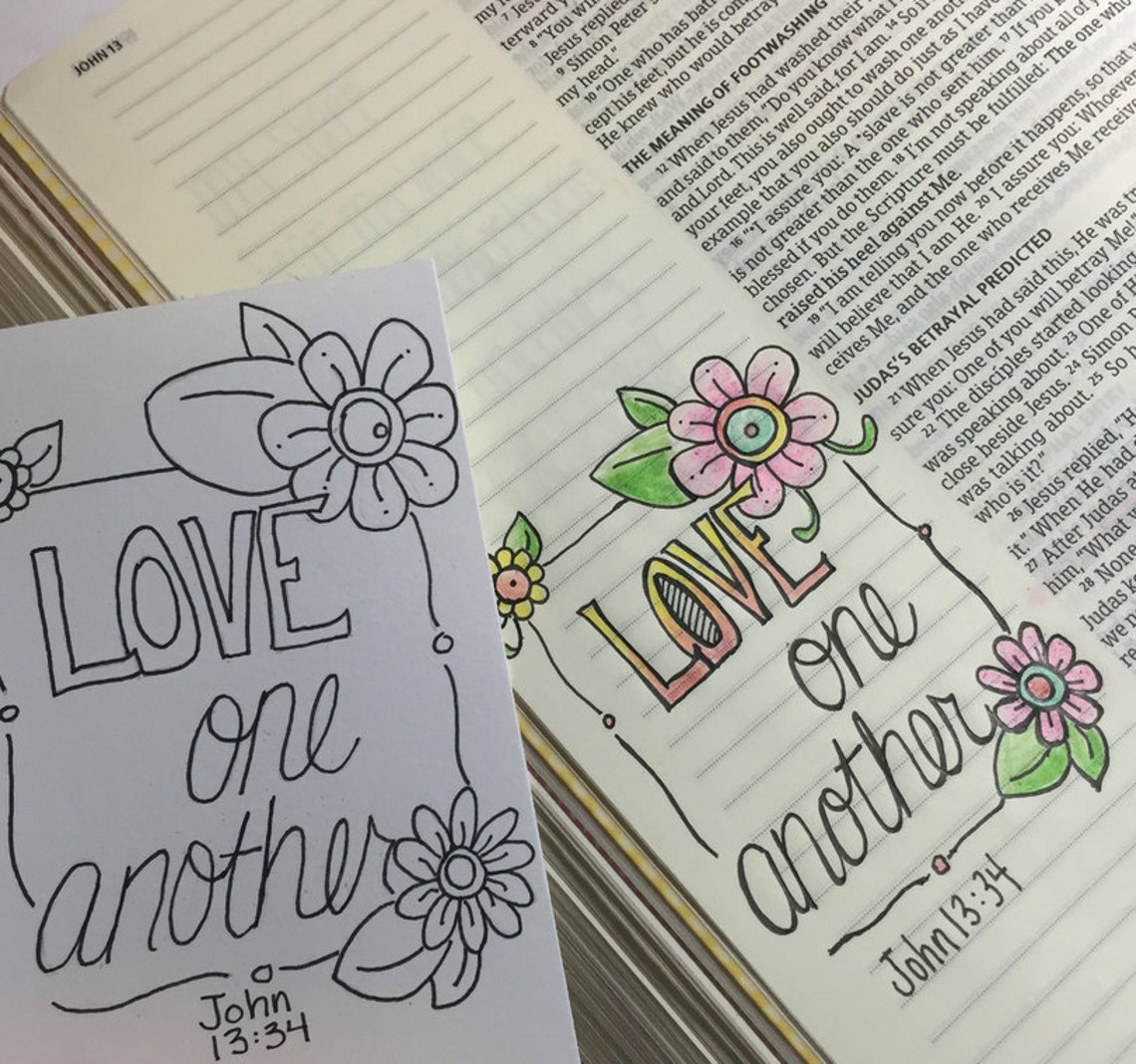 Bible Journaling Printable Template Set of 7 Designs template Etsy