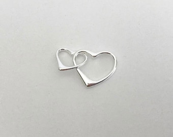 25pcs Heart charms Silver tone Heart Charm pendants,heart Connector 24x25mm
