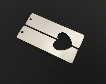 Stainless Steel Long Bar Blanks. Hand Stamping Tags. Key Chain Blanks. Cutout Heart Blanks. Key Chain Supplies. Handmade Craft Supplies.