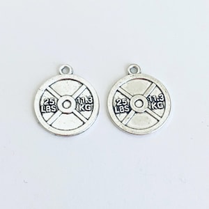 Dumbbell Charm. Lot of 10 / 20 / 30 / 40 / 50 / 100 PCS Dumbbell. Wholesale Handmade Jewelry Supplies. Craft Supplies. Exercise Charms.