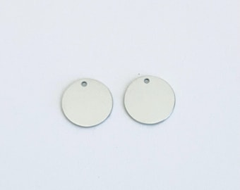 13MM Stainless Steel Round Blank Tags. Custom Engraving Discs for Jewelry, Pet Tags, DIY Supplies for Bracelets. Necklaces.Handmade Supplies