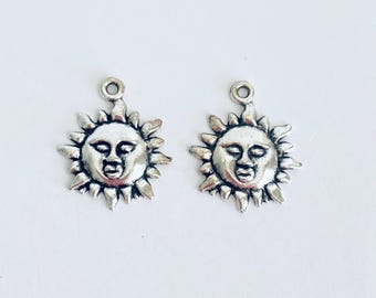 Sunshine Charm. Positive Energy Charm. Wisdom. Strength. Encouragement Charm. Handmade Jewelry Pendant. DIY Craft Supplies.