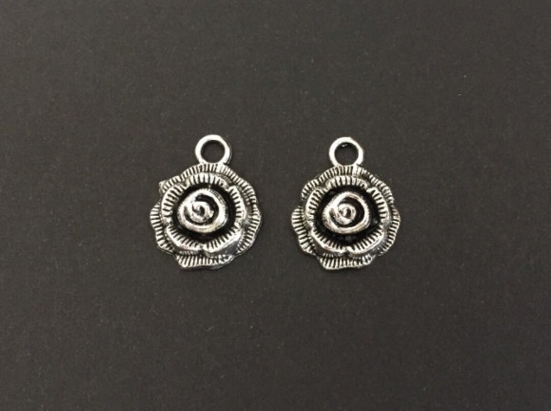 SMALL Rose Charms. Bulk Rose Charms. Flower Charms. Bracelet Charm