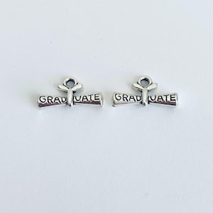 Graduation Charm. Lot of 10 / 20 / 30 / 40 / 50 / 100 Pcs Small Diploma Charms. Graduation Diploma Charms. Handmade Jewelry Pendants.