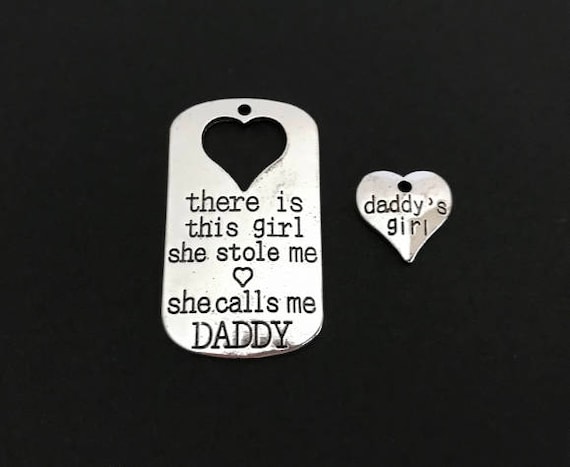 2 PC Daddy Daughter Charm. Lot of 10 20 30 PCS Silver Tone