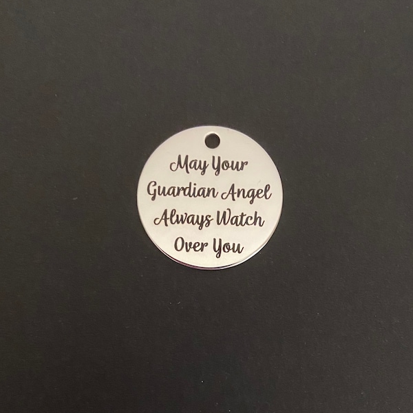 Guardian Angel Charm. Lot of 1 / 5 / 10 / 20 / 30 PCS Laser Engraved May Your Guardian Angel Always Watch Over You Charm. Protection Charm.