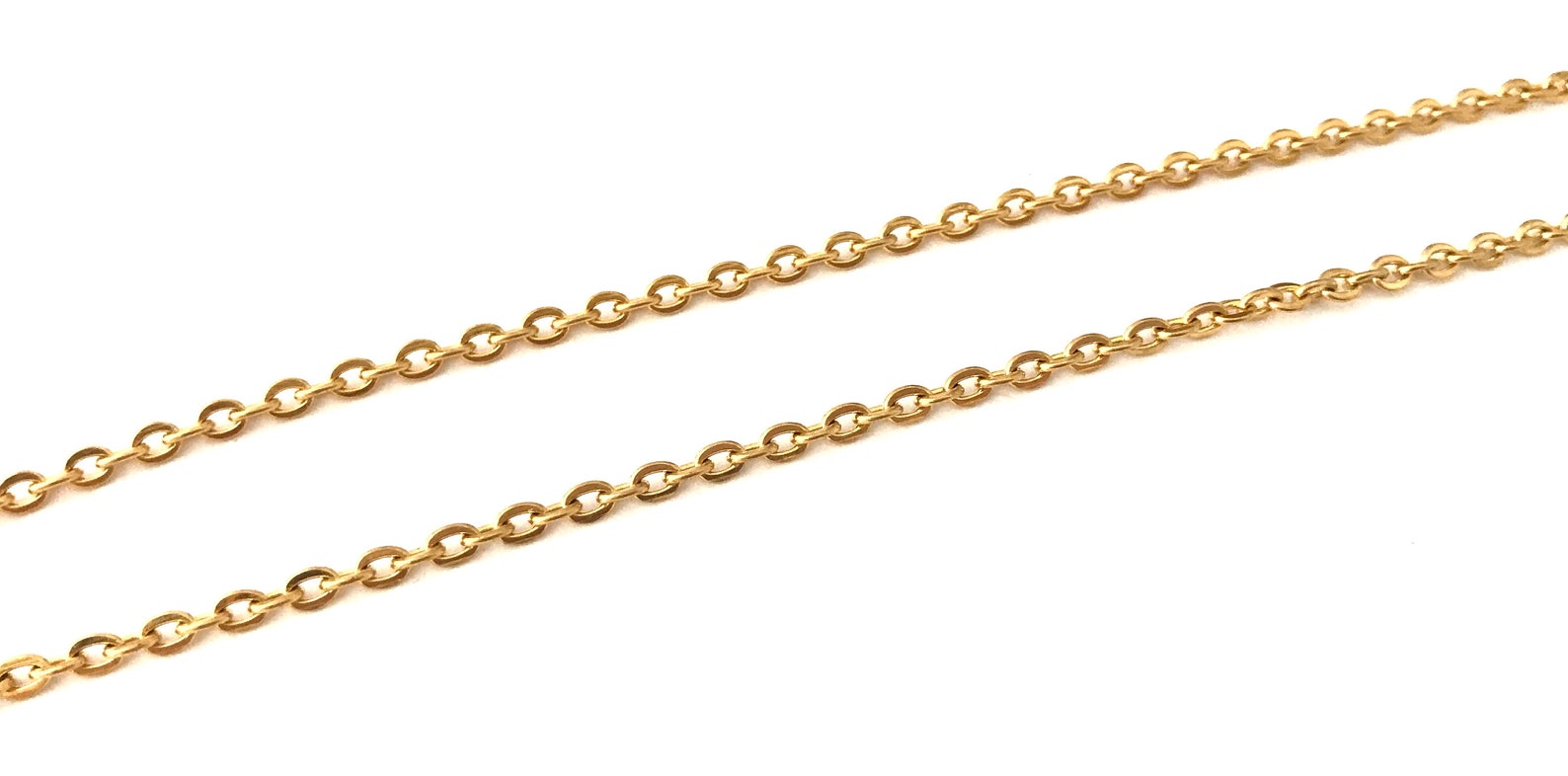 2.5mm Gold Over Stainless Steel THICK Flat Cable Chain. Gold Etsy