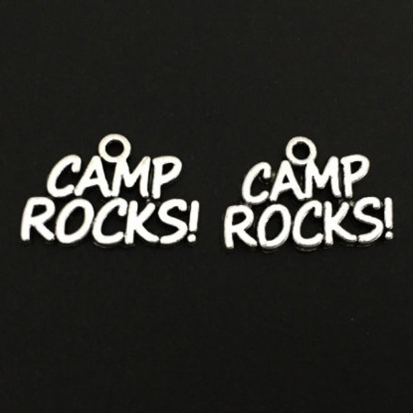 Camp Rocks Charm. Bulk Small Camp Charms. Camping Charms. DIY Findings. Necklace Charms.Handmade Jewelry Supplies. Craft Supplies.