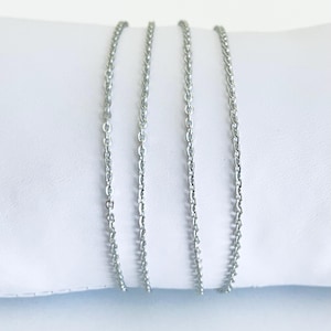 2mm Stainless Steel Flat Cable Chain. 10 FT / 20 FT / 30FT / 40FT / 50 FT Oval Link Chain. Handmade Jewelry Supplies. Chain Supplies.