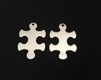 Stainless Steel Puzzle Stamping Blanks. Hand Stamped Puzzle Blanks. Blanks for Necklace.Key Chain.Jewelry Supplies. Handmade Craft Supplies.