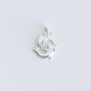 Sterling Silver Dolphin Charm. 925 Silver Dolphins. Ocean Animal Pendant. Beach Jewelry Charm for Bracelet or Necklace.Sea Life Gift for Her