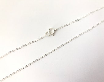 Delicate Sterling Silver Necklace. Sterling Silver Flat Cable Chain Necklace. Ready To Wear Necklace. Dainty 925 Sterling Silver Necklace