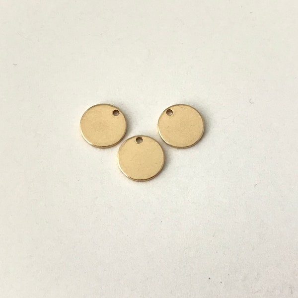 GOLD FILLED Hand Stamped Blanks. Small 14K Gold Filled Round Pendant. Gold Filled Hand Stamped Tags. Hand Stamping Jewelry Supplies.