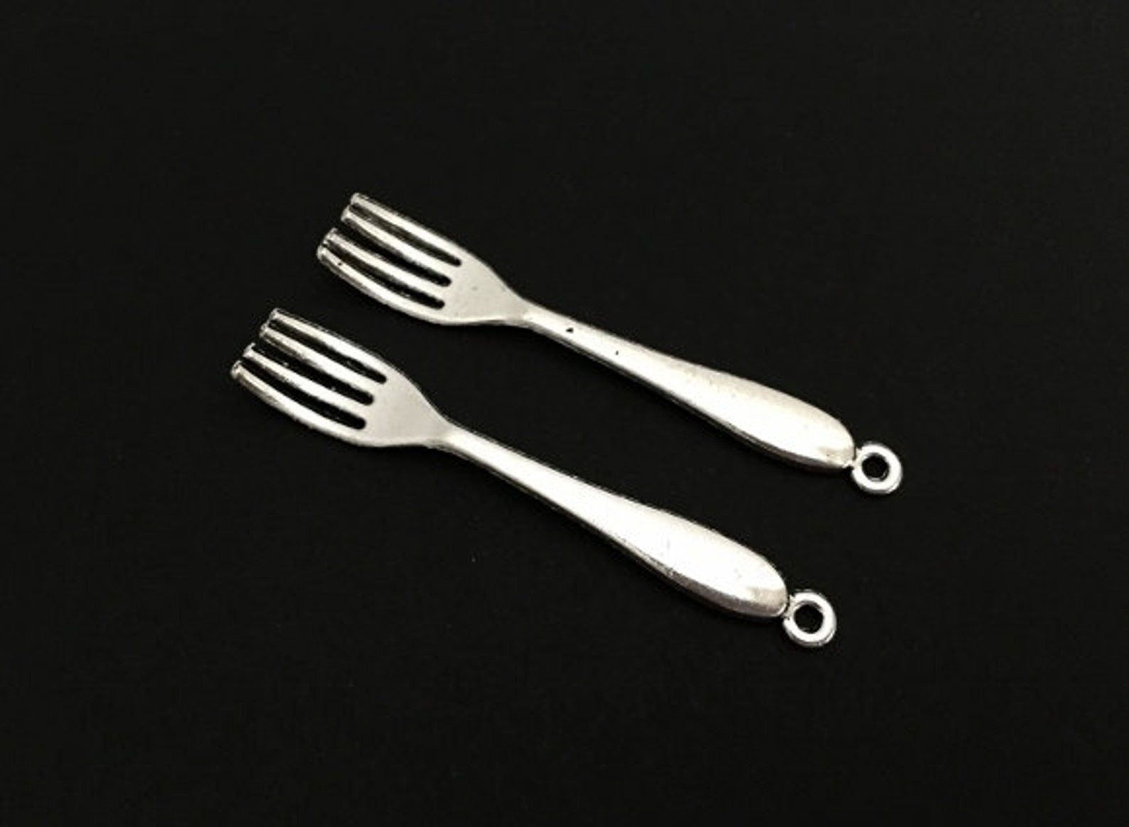 Large Silver Tone Base Metal Fork Charm. Lot of 10 / 20 / 30 / Etsy