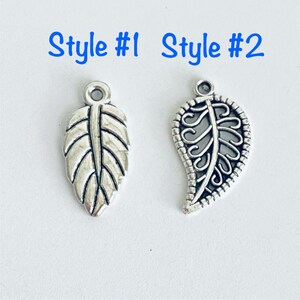 Base Metal Leaf Charm.  Lot of 10 / 20 / 30 / 40 / 50 / 100 PCS Antique Silver Tone Filigree Leaf Charms. Handmade Jewelry Craft Supplies.