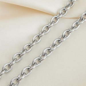 8x10mm Chunky Stainless Steel Oval Open Link Chain for Jewelry Making. Bulk DIY Handmade Jewelry Making Materials. Handmade Jewelry Supplies