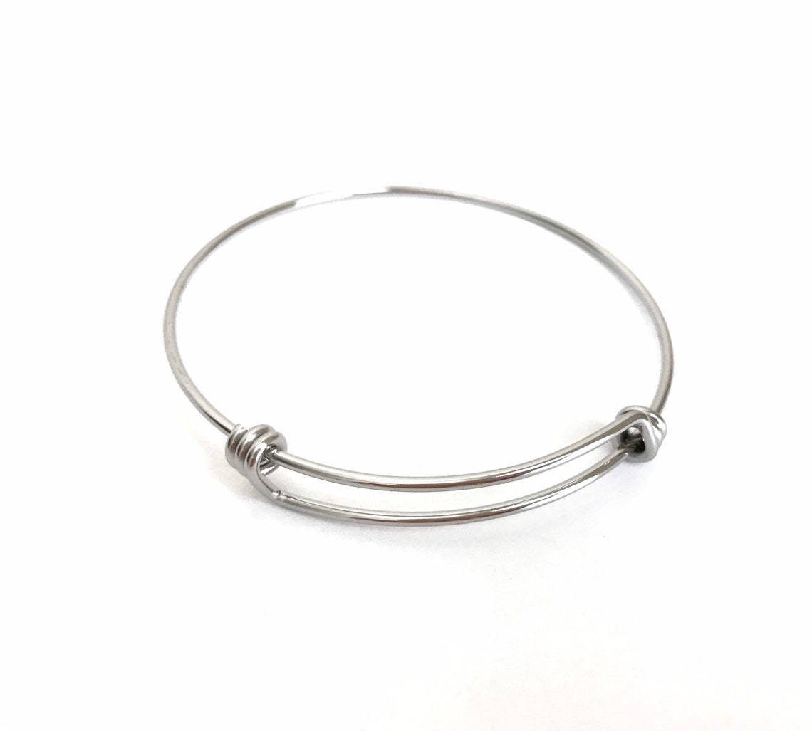 30-Piece 304 Stainless Steel Bangle Findings – Adjustable 2-1/2" DIA – No Clasp