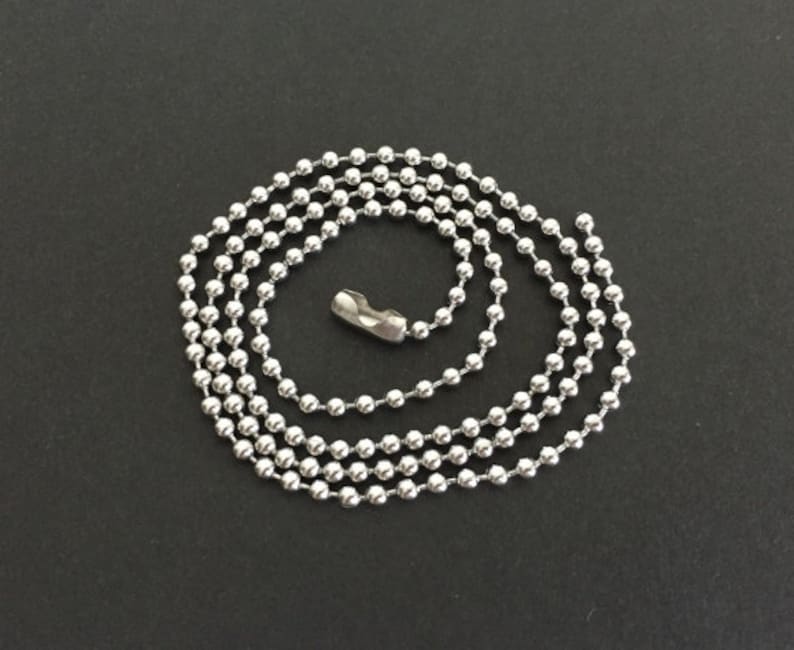 Stainless Steel Ball Chain Necklace. 2.4mm Ball Chain Etsy
