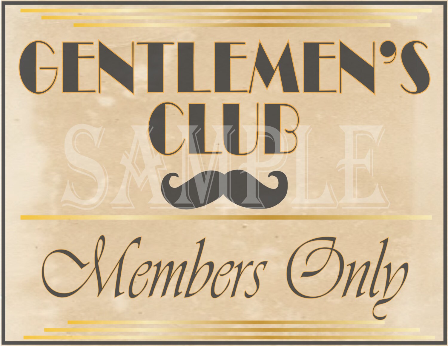 Gentlemen's Club Printable Set Members Only Sign 4 Sizes Etsy