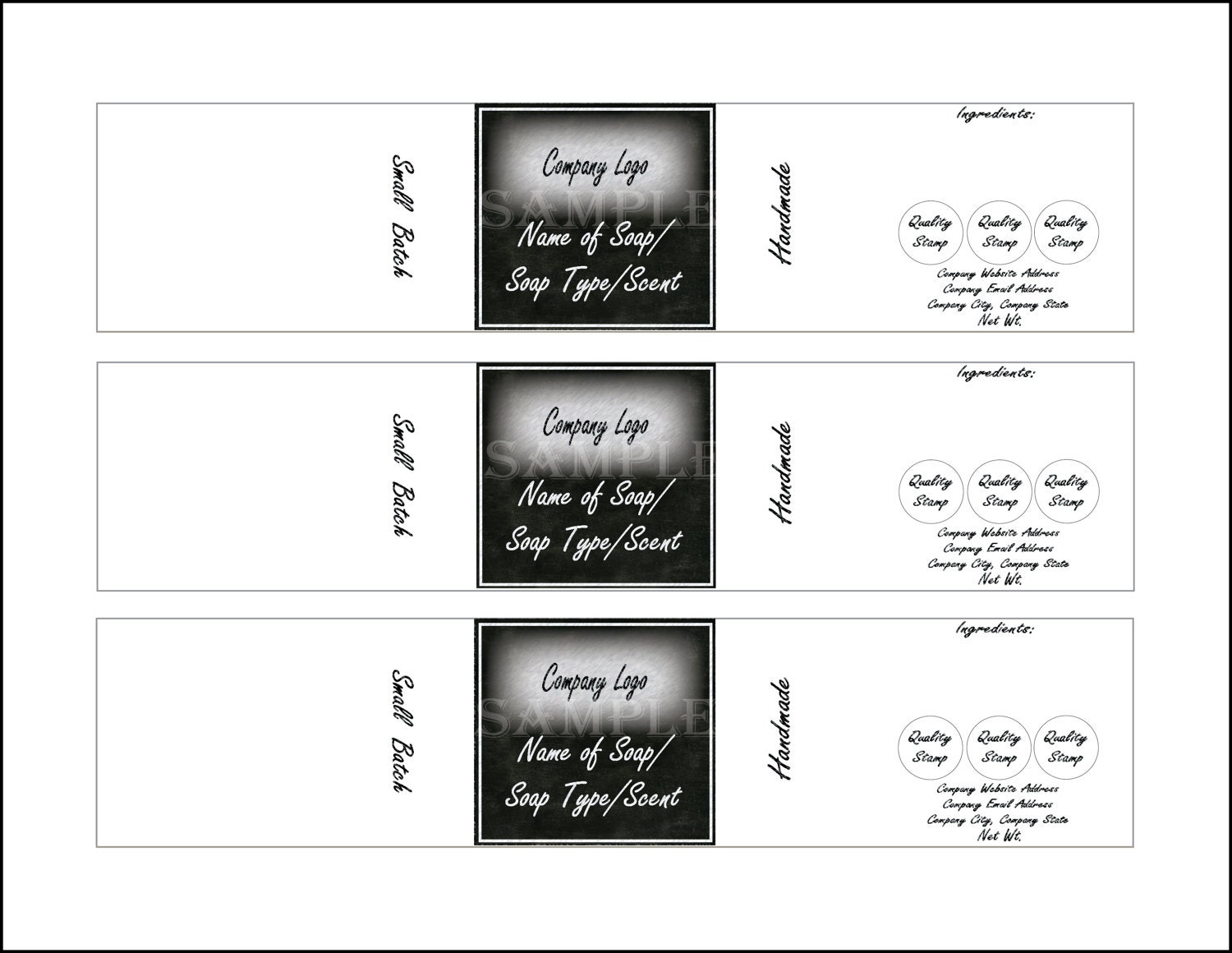 blank soap label template printable 4 files 4 diy 2 x 10