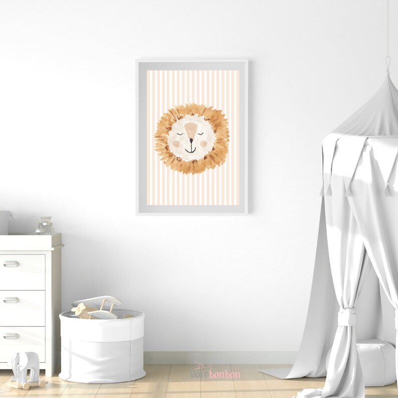 Baby Lion Nursery Prints I Lion Nursery Art I Safari Animal Etsy