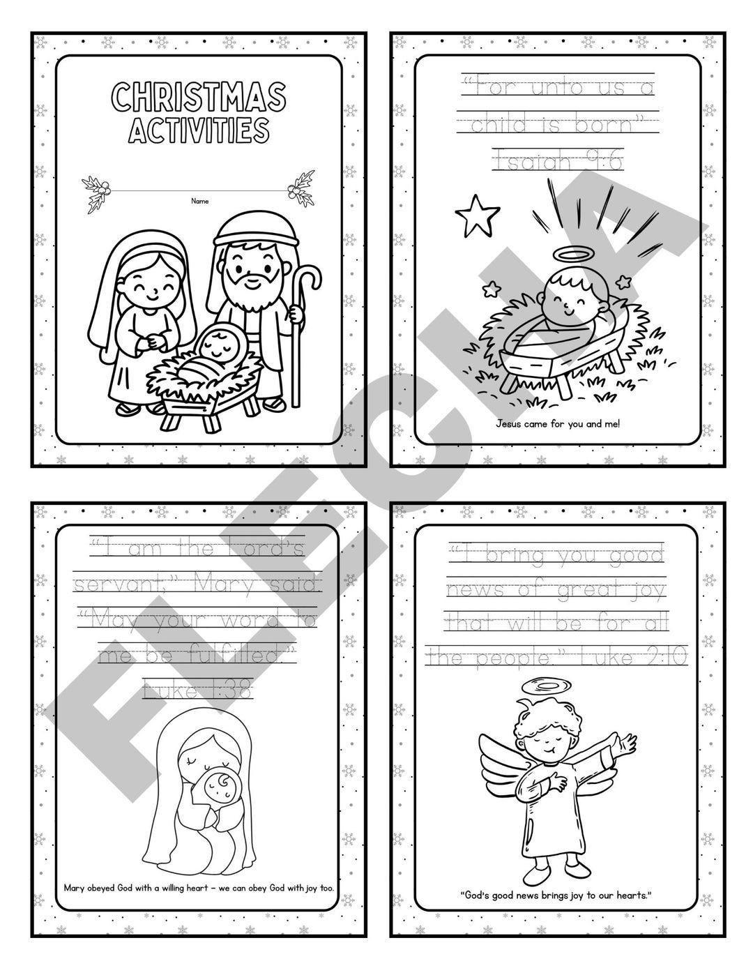Christmas Nativity Coloring Pages With Bible Verses – Printable ...
