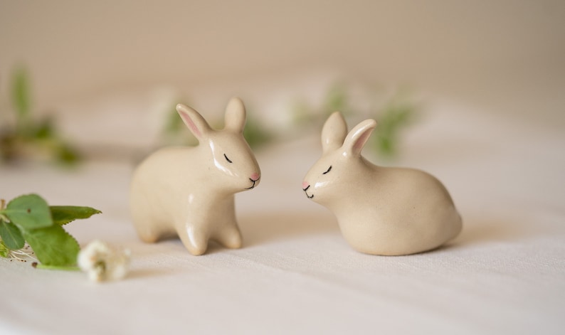 Handmade Ceramic Rabbit Couple image 5