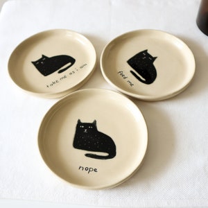 Handmade Ceramic Dish with Grumpy Cat image 4